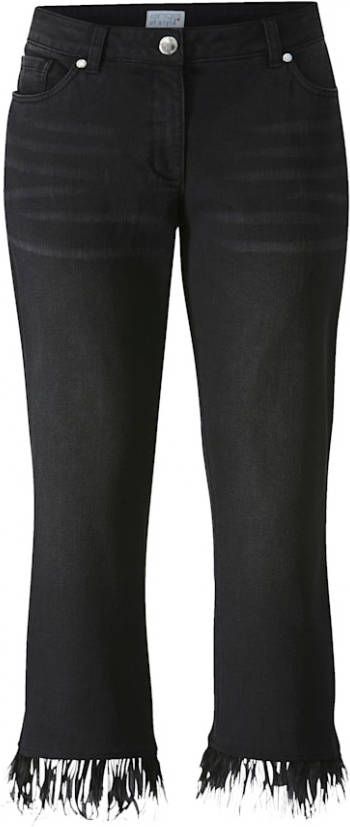 Angel of Style Jeans met veren aan de zoom Zwart