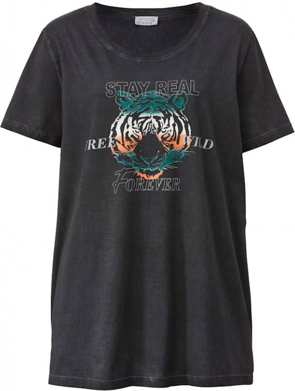 Angel of Style Shirt in oil washed design Antraciet