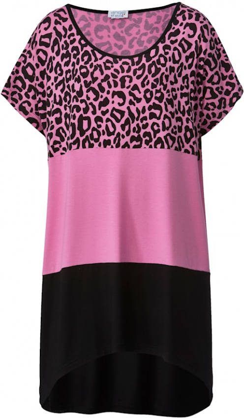 Angel of Style Shirt met blokstrepen Pink/Zwart