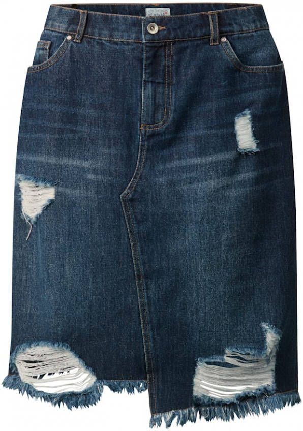 Angel of Style Spijkerrok met asymmetrische zoom Blue stone