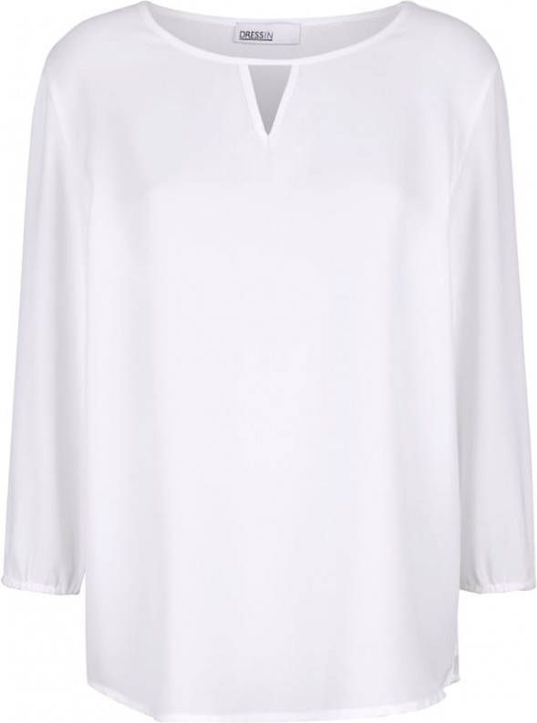 Dress In Blouse met elastische mouwzoom Wit